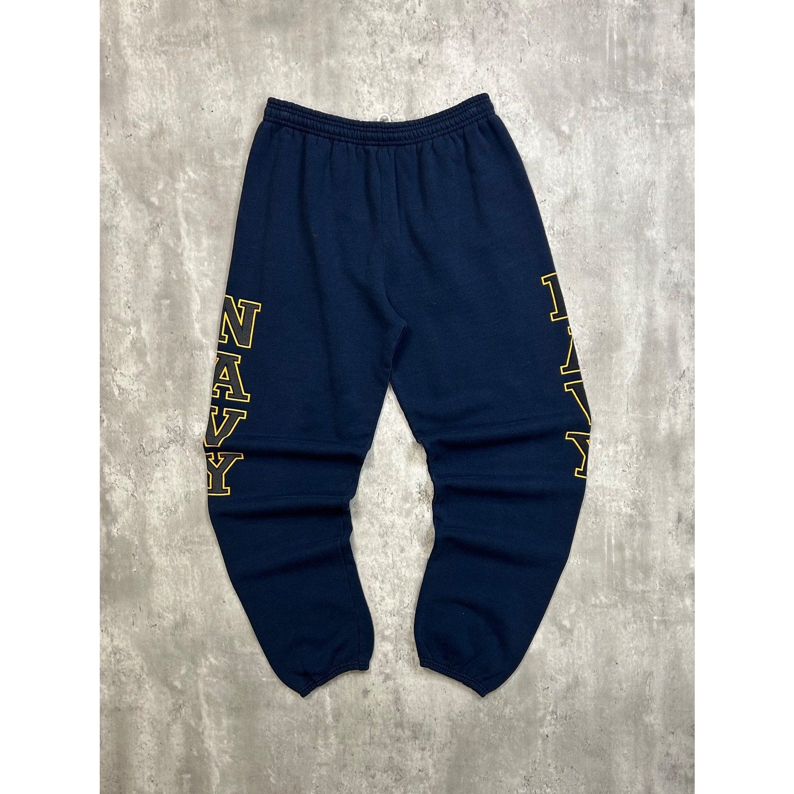 Vintage 80s/90s US NAVY Military Graphic Spellout Sweat Pants Size Large