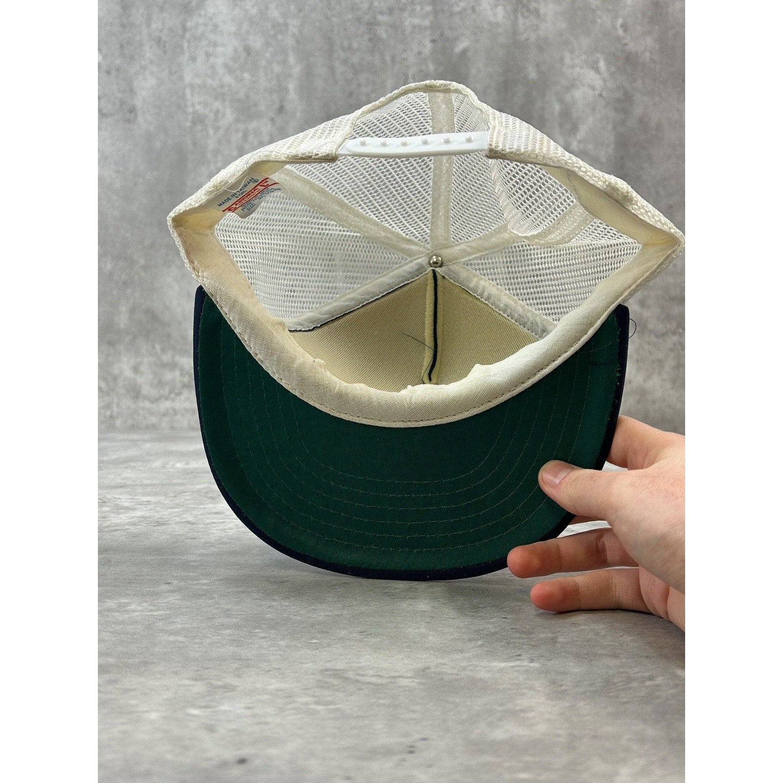 VTG 80s GCO Federal Credit Union Embroidered Patch Trucker Snapback Hat OSFA