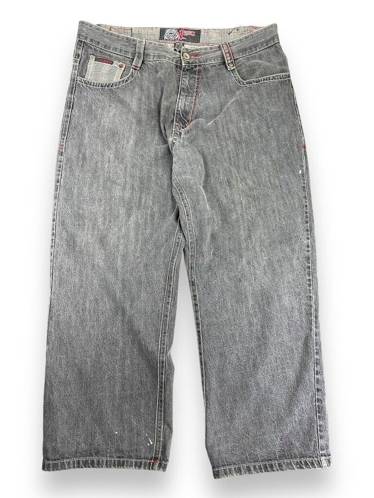 Vintage Y2K Avirex Baggy Style Wide Leg Gray Denim Pant Pants Size 41