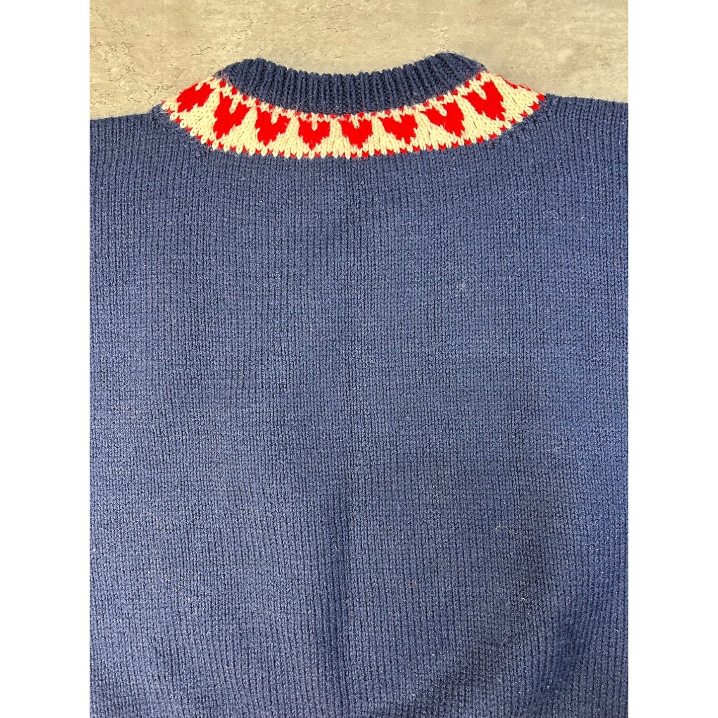 Vintage 90s Duck Graphic Heart Striped Pullover Knit Sweater Size Large