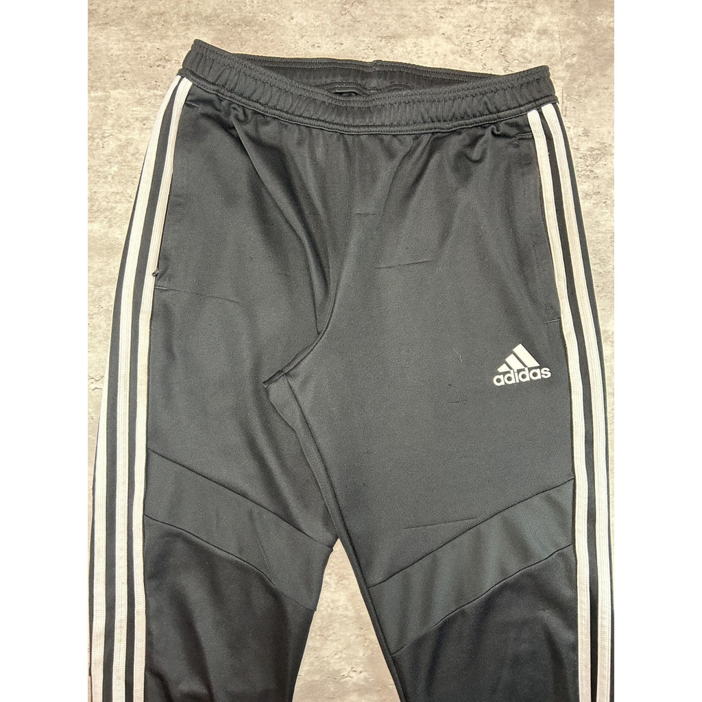 Vintage Adidas Three Stripes Embroidered Nylon Track Pants Size Medium Black
