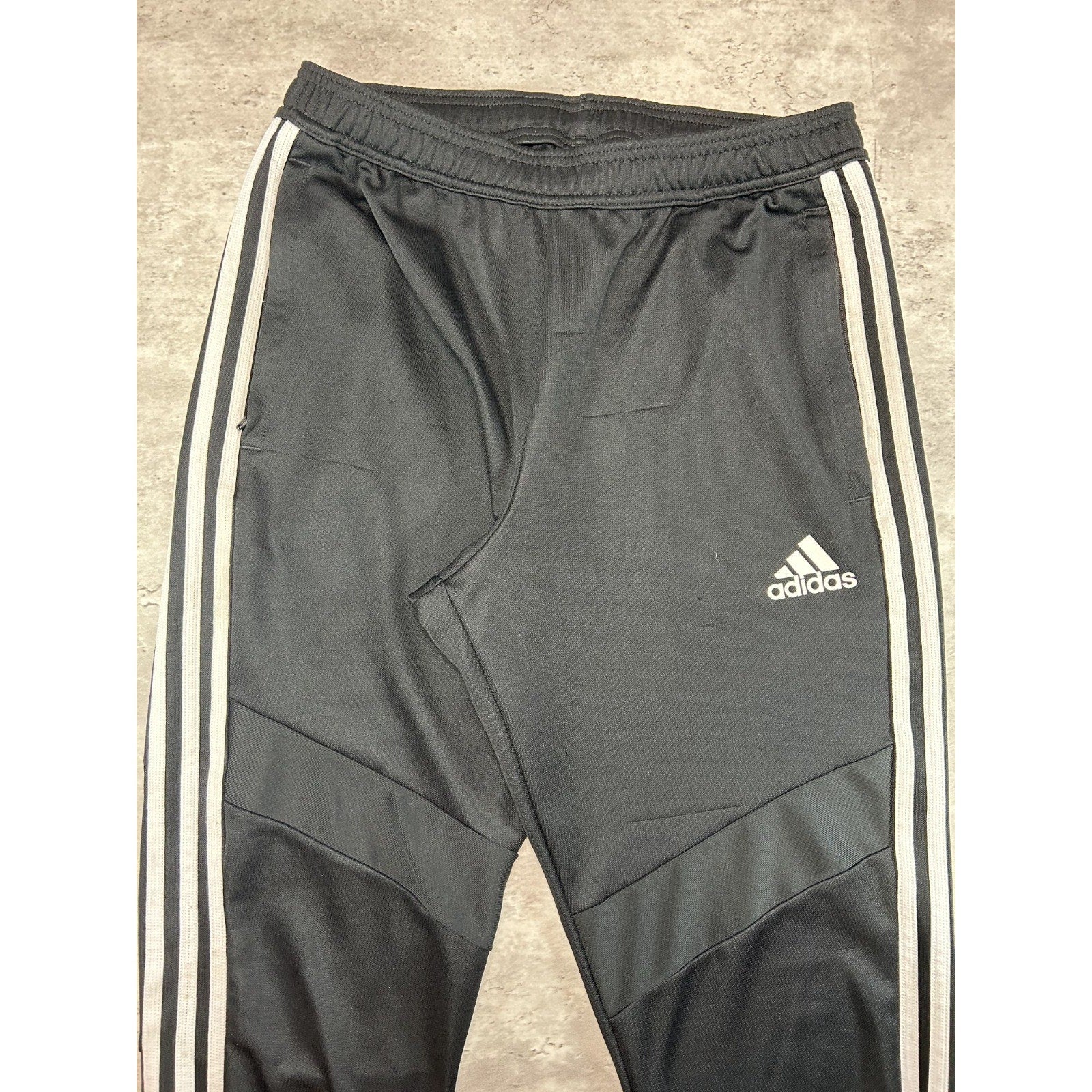 Vintage Adidas Three Stripes Embroidered Nylon Track Pants Size Medium Black