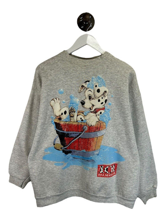 Vtg 90s Disney 101 Dalmatians Cartoon Graphic Movie Promo Sweatshirt Sz Large