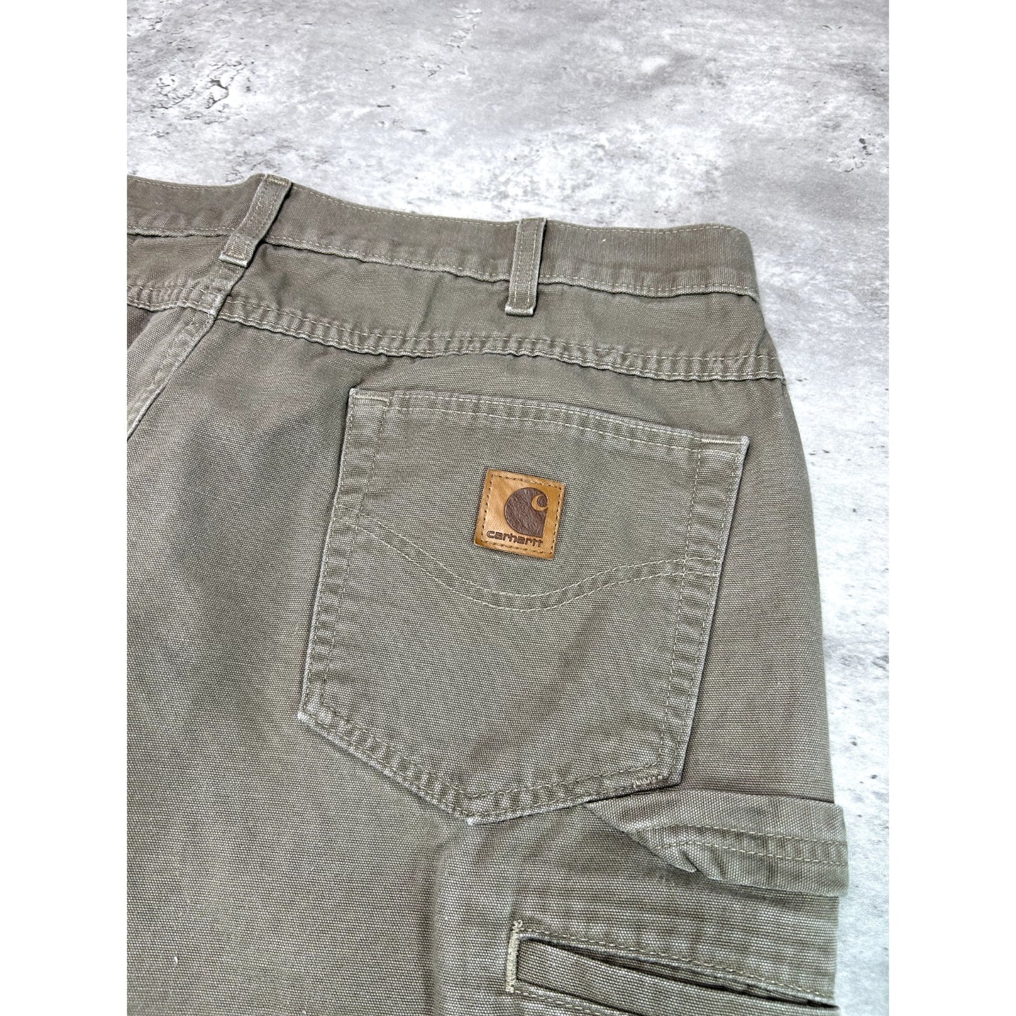 Vintage Carhartt Loose Fit Canvas Work Wear Carpenter Pants Size 36W Brown