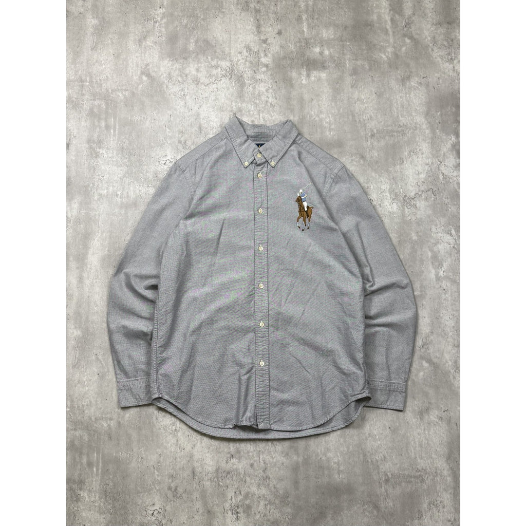 Vintage Polo Ralph Lauren Embroidered Big Pony Button Up Shirt Size XL YOUTH
