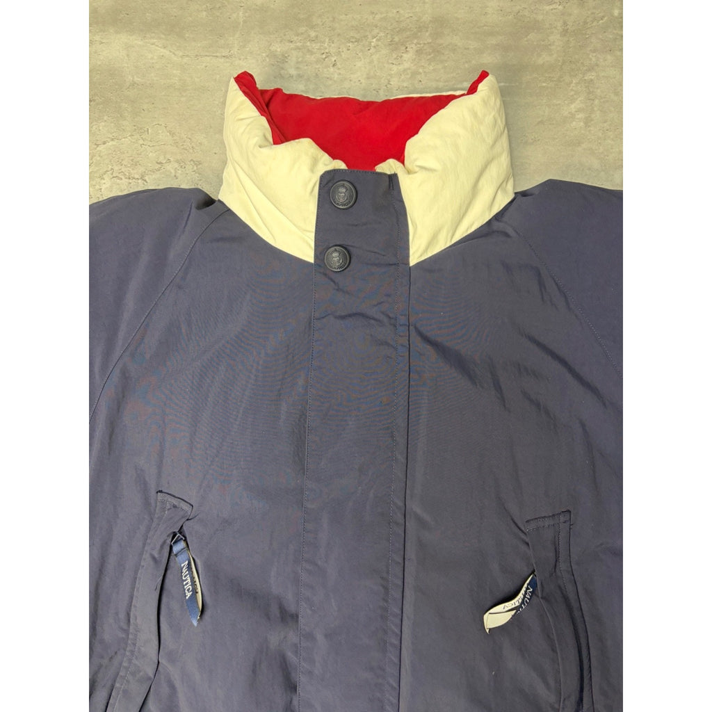 Vintage 90s Nautica Navigation Insulated Reversible Puffer Jacket Size Small