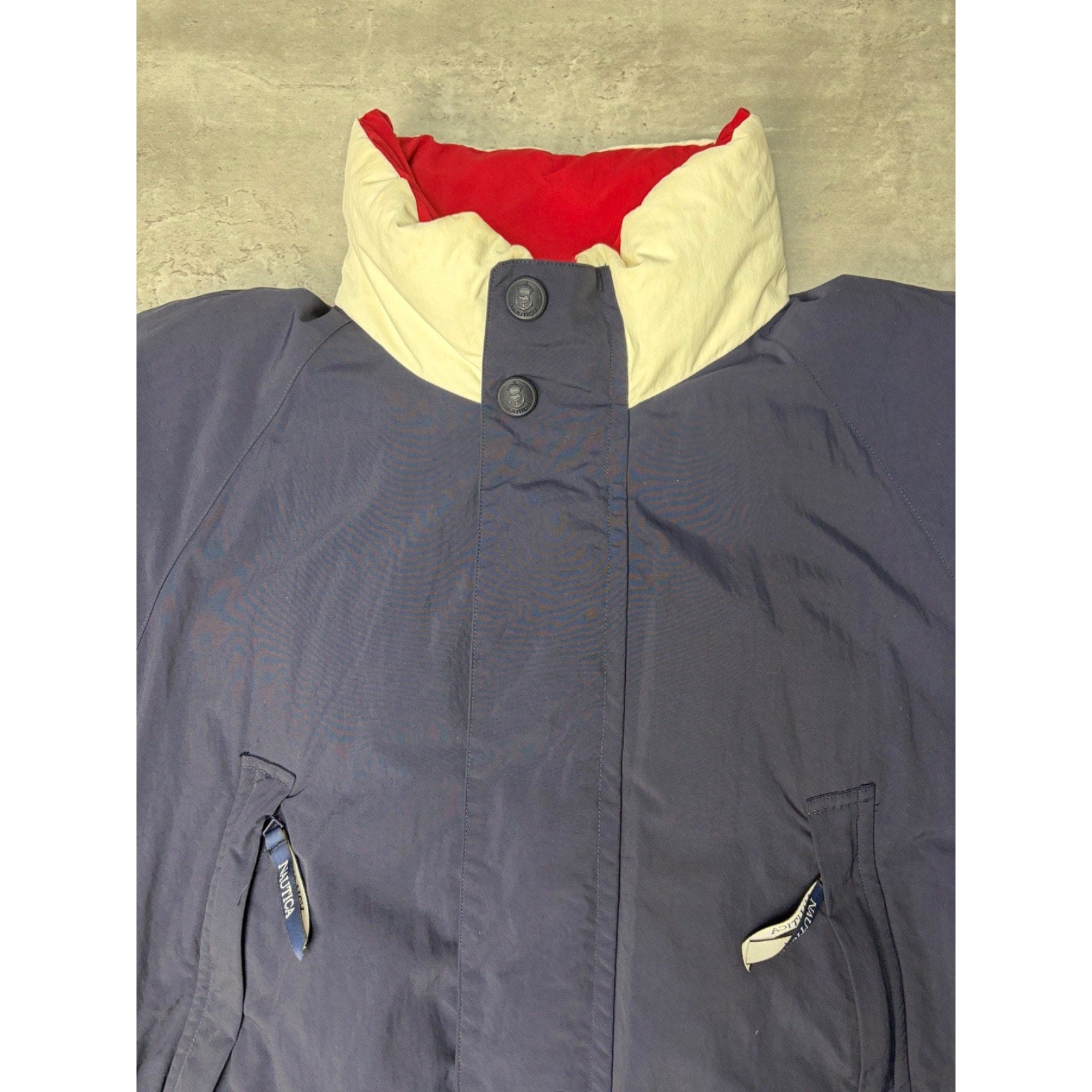 Vintage 90s Nautica Navigation Insulated Reversible Puffer Jacket Size Small