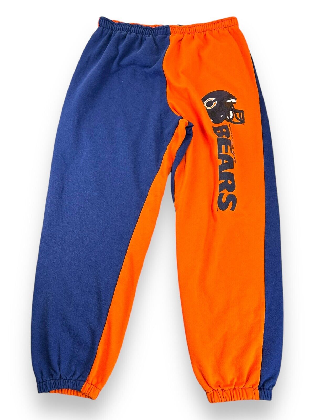 Vintage 90s Chicago Bears NFL Two Tone Graphic Spellout Sweat Pants Size Large