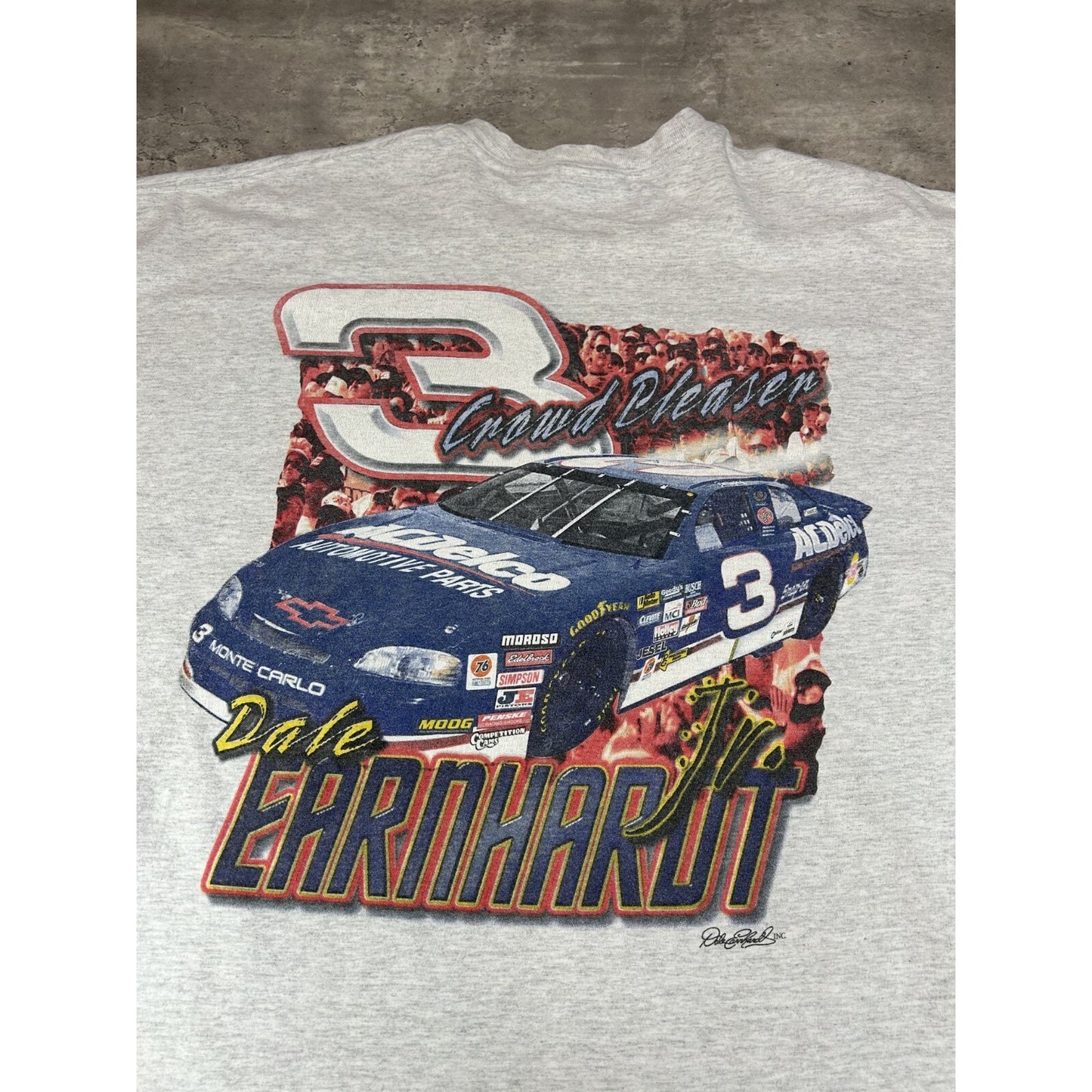 Vintage Dale Earnhardt Jr #3 Nascar The Crowd Pleaser T-Shirt Size 2XL Gray