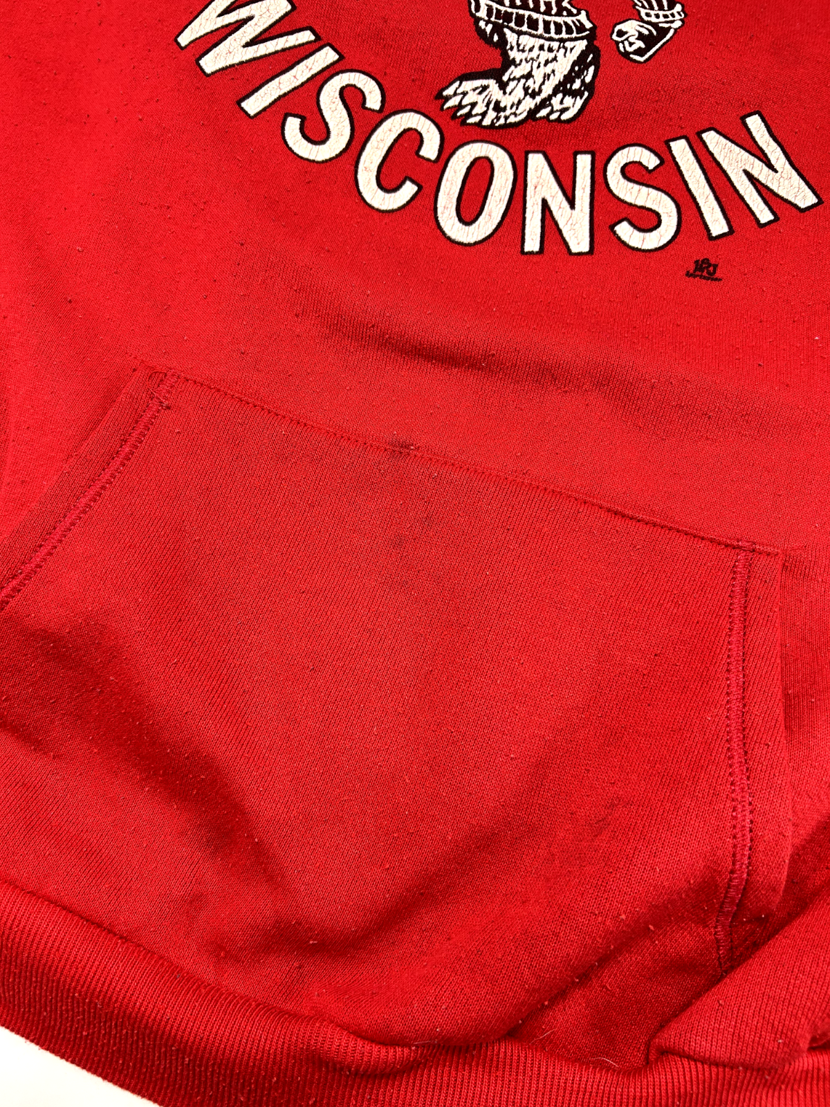 Vintage 80s Wisconsin Badgers NCAA Collegiate Mascot Graphic Sweatshirt Sz Large