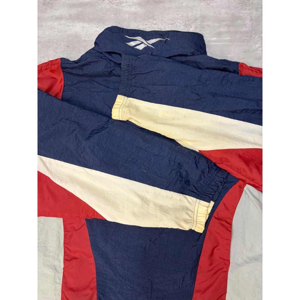 Vintage 90s Reebok Embroidered Logo Nylon Windbreaker Jacket Size Large