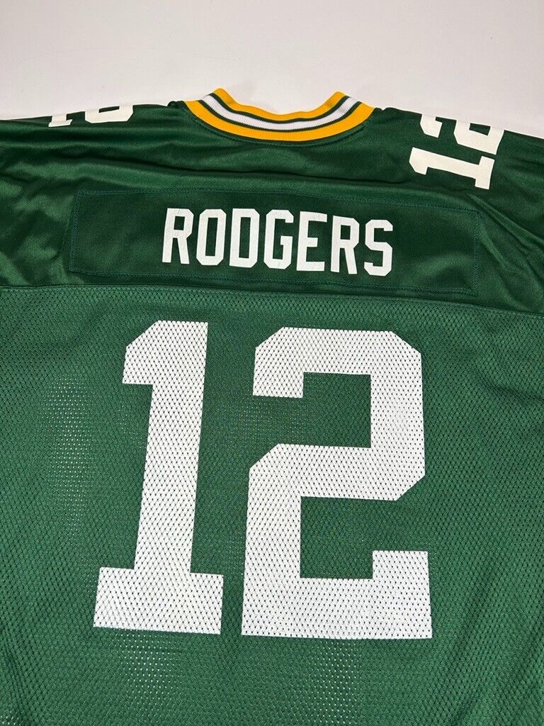 Aaron Rodgers #12 Green Bay Packers NFL Reebok Football Jersey Size XL Green