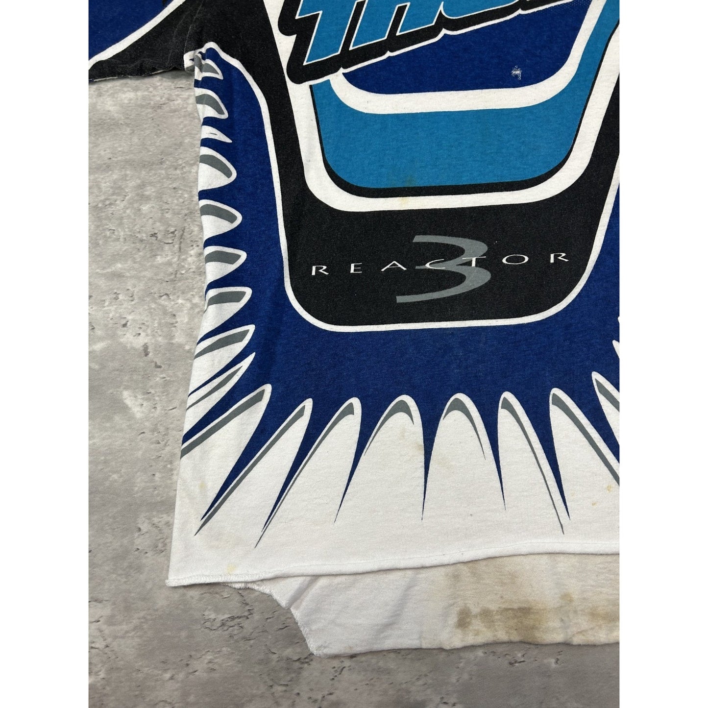 Vintage 90s Thor Reactor 3 Long Sleeve All Over Print Motocross Jersey Sz Medium