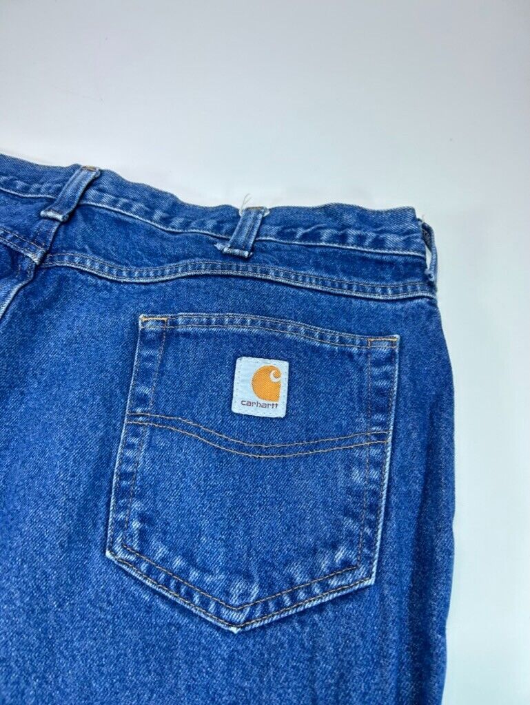 Vintage Carhartt Relaxed Fit Dark Wash Denim Pants Size 39 Blue