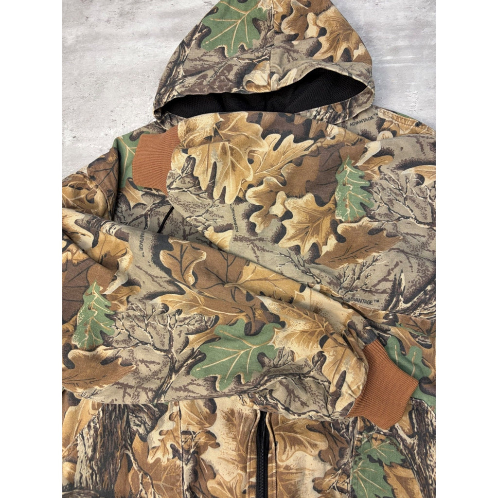 Vintage Walls Thermal Lined Advantage Tree Camo Full Zip Hooded Jacket Size 2XL