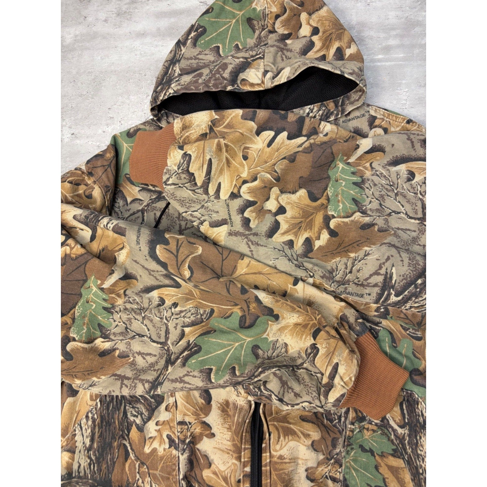 Vintage Walls Thermal Lined Advantage Tree Camo Full Zip Hooded Jacket Size 2XL