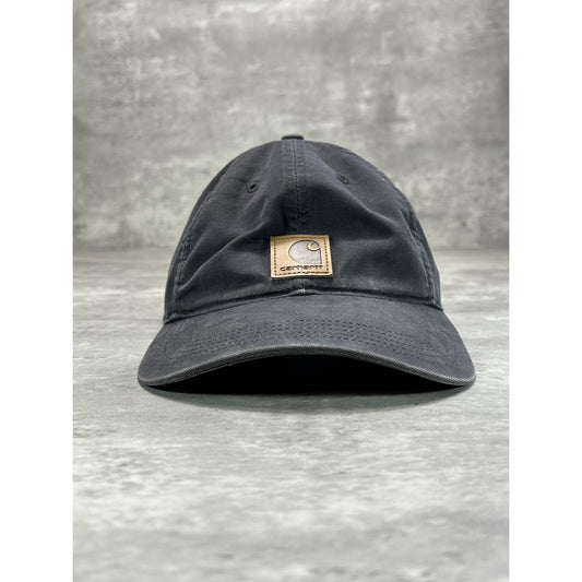Vintage Carhartt Embroidered Patch Workwear Strapback Hat OSFA Gray