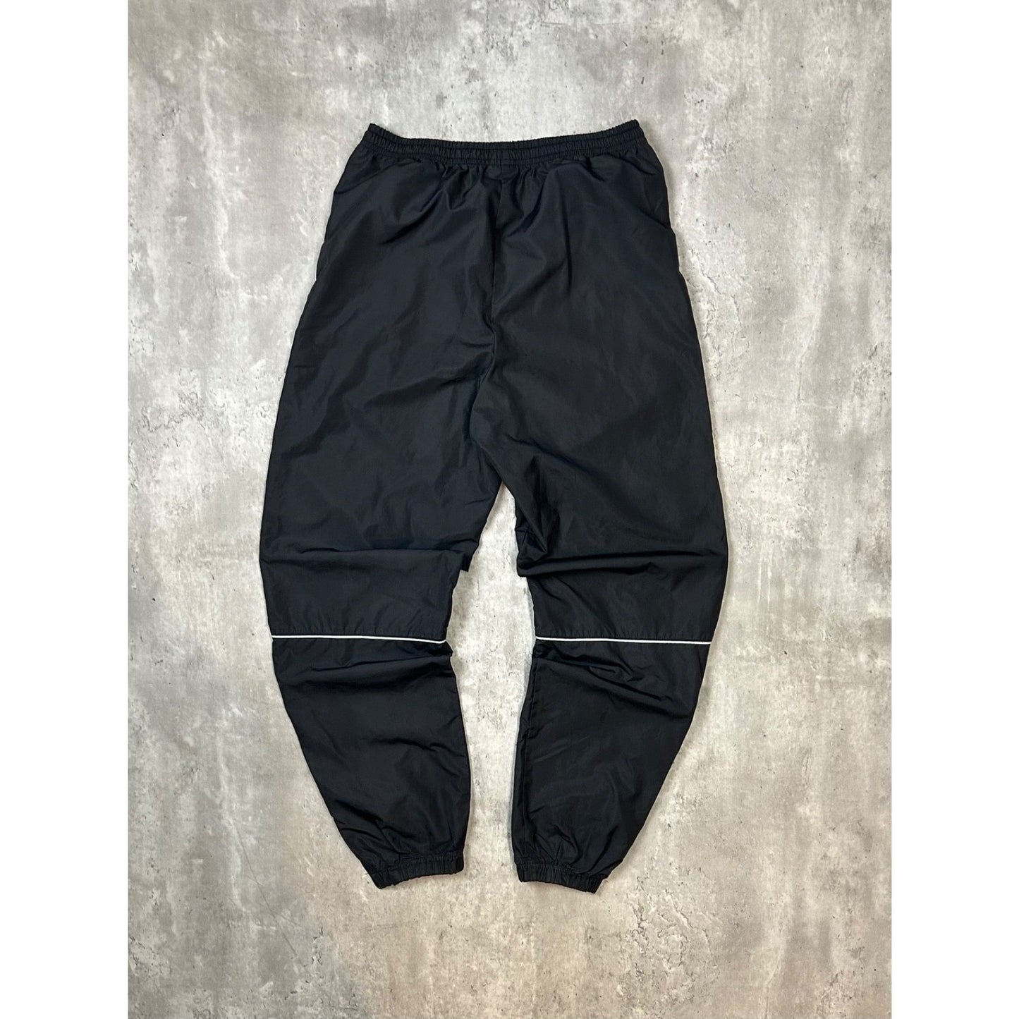 Vintage Nike Embroidered Swoosh Windbreaker Pants Size Small Black