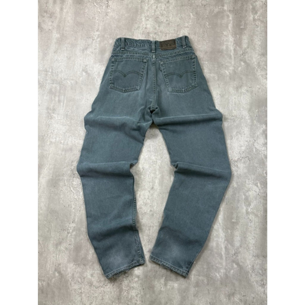 Vintage Levis Black Tab Green Wash Denim Pants Size 28