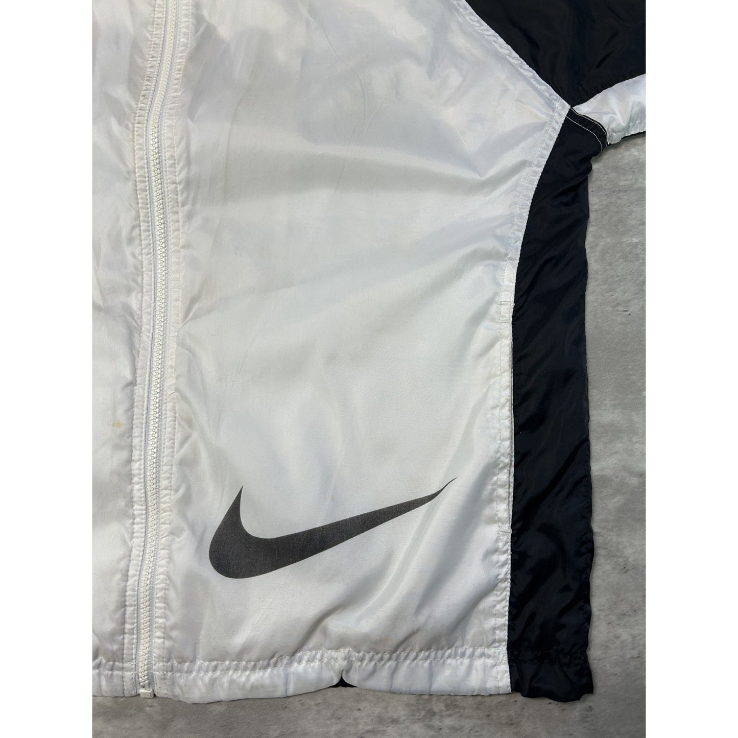 Vintage 90s Nike Graphic Swoosh Nylon Two Tone Windbreaker Jacket Size XL YOUTH