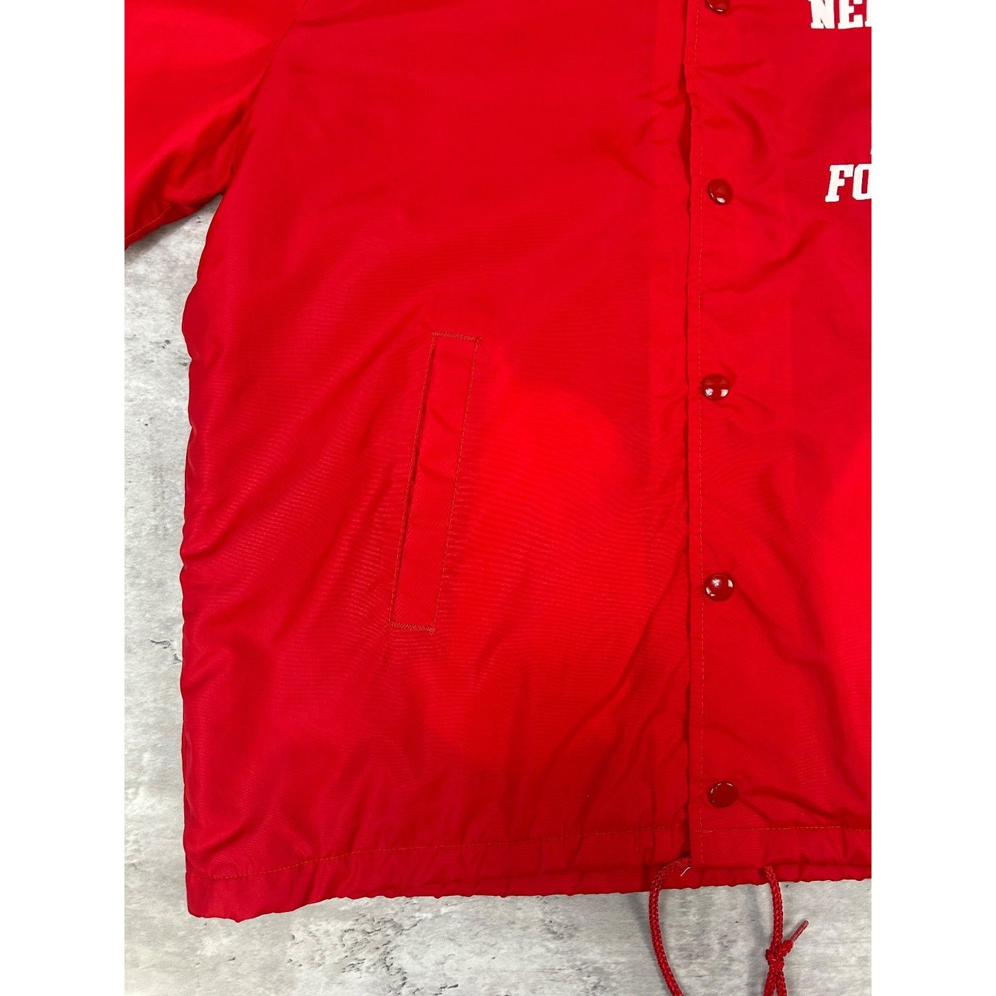 Vintage 80s Nebraska Frosh Football Nylon Coaches Jacket Size Large Red