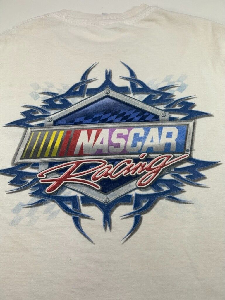 Vintage Nascar Racing Graphic Spellout Long Sleeve T-Shirt Size Large