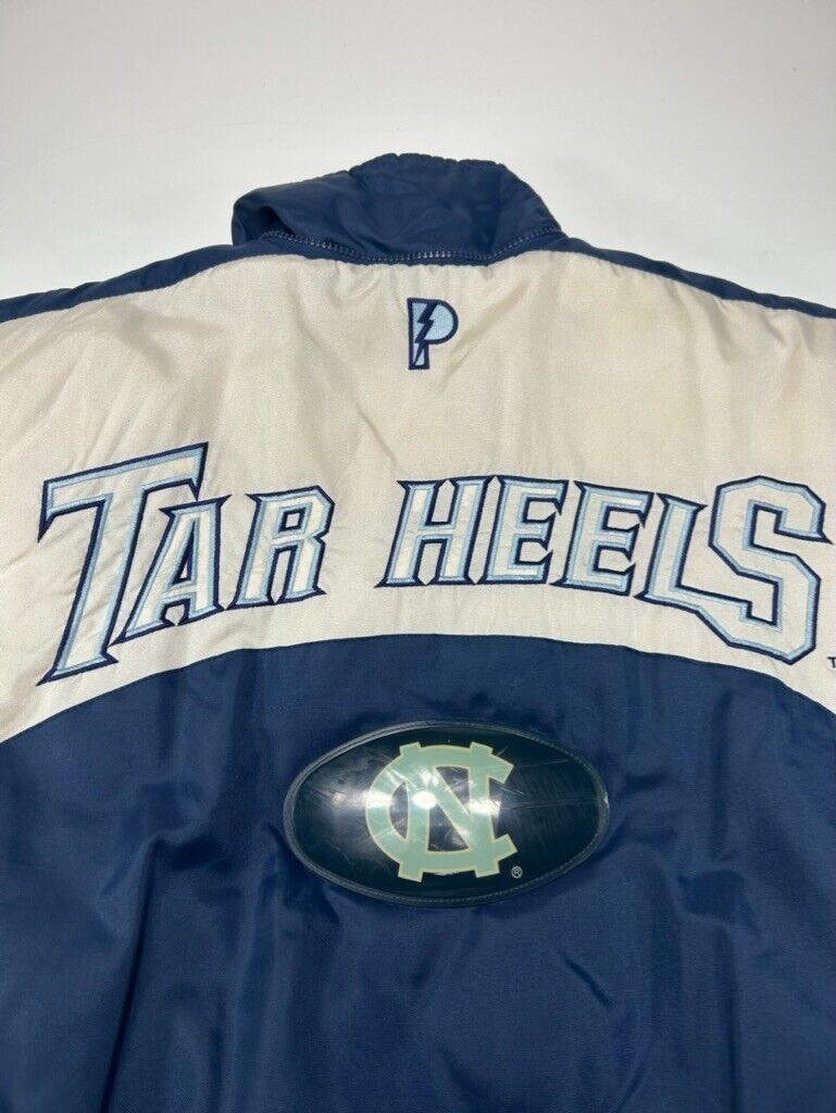 Vintage 90s UNC Tar Heels NCAA Insulated Full Zip Pro Player Jacket Size Medium