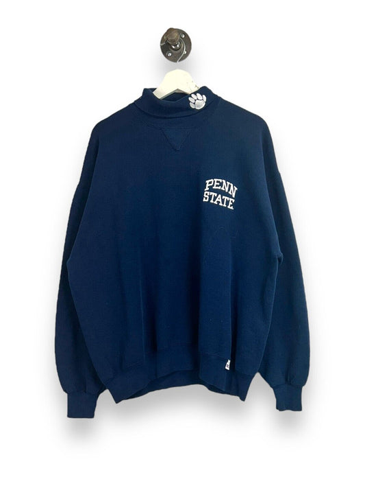 Vintage 90s Penn State Nittany Lions NCAA Embroidered Turtle Neck Sweatshirt XL