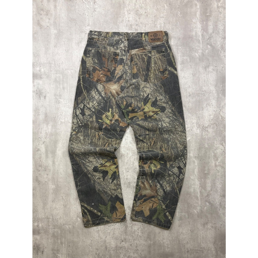 Vintage Wrangler Mossy Oak Breakup Camo Double Knee Hunting Pants Size 34