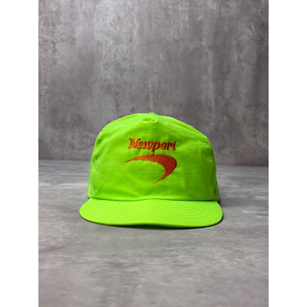 Vintage 80s/90s Newport Cigarettes Embroidered Spellout Green Snapback Hat OSFA