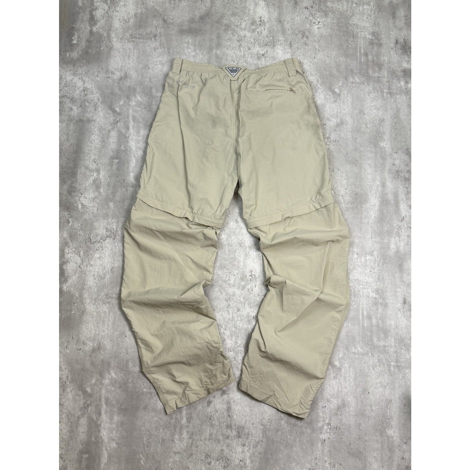 Vintage Columbia PFG Multi Pocket Convertible Nylon Fishing Pants Size Medium