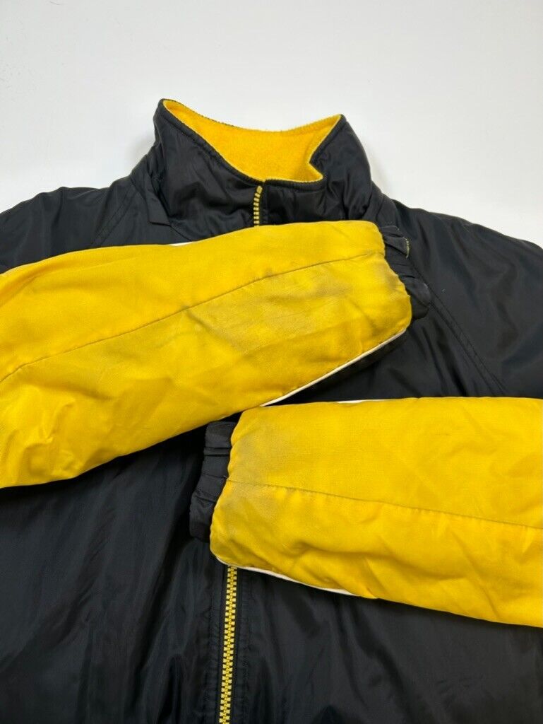 Vintage 90s Pittsburgh Steelers Reversible Nylon Fleece NFL Jacket Size XL Black