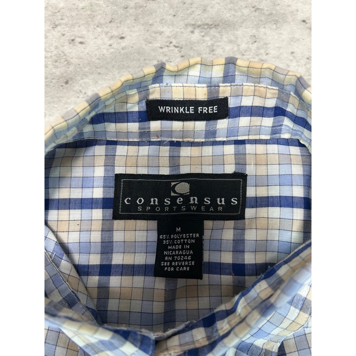 Vintage Consensus Plaid Short Sleeve Reworked Cropped Button Up Shirt Sz Medium