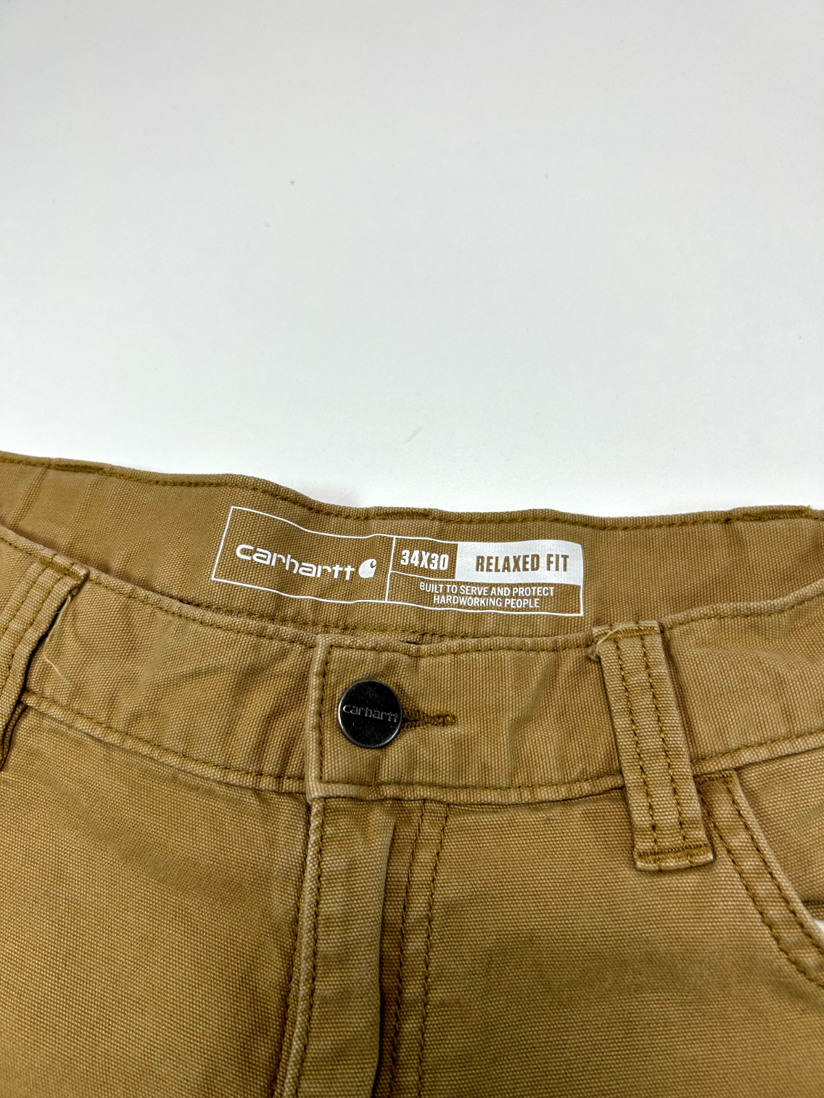 Carhartt Relaxed Fit Canvas Workwear Five Pocket Pants Size 34 Tan