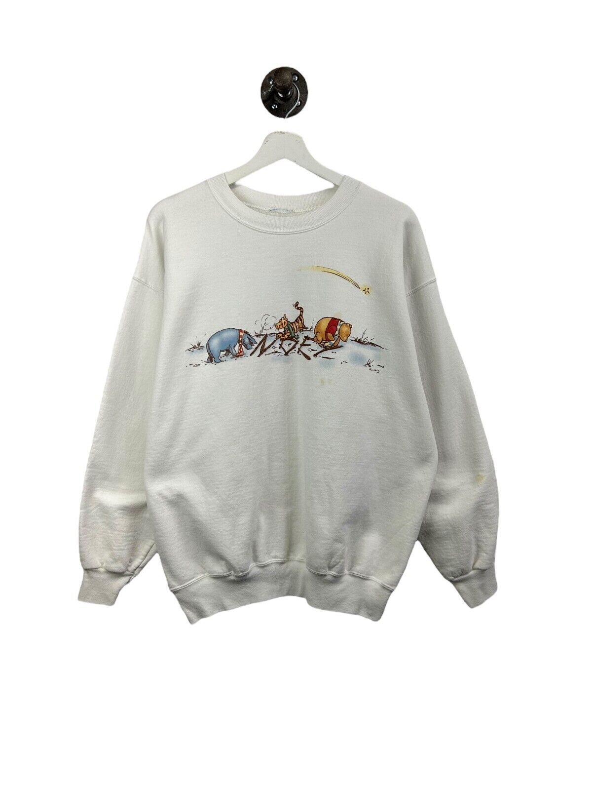 Vintage 90s Winnie The Pooh Cartoon Character Graphic Sweatshirt Size XL White