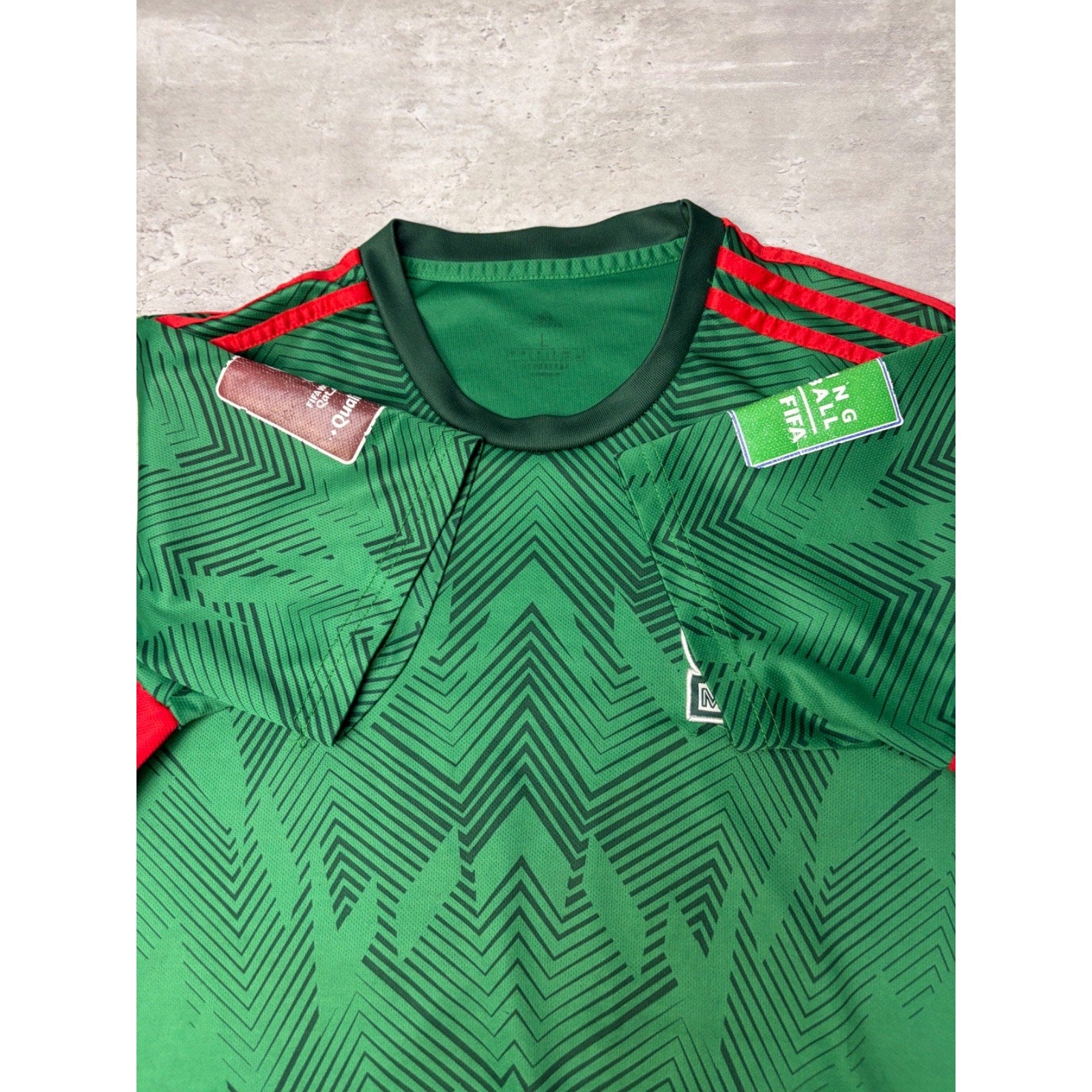 Vintage Mexico Adidas Soccer Green Jersey Size Large