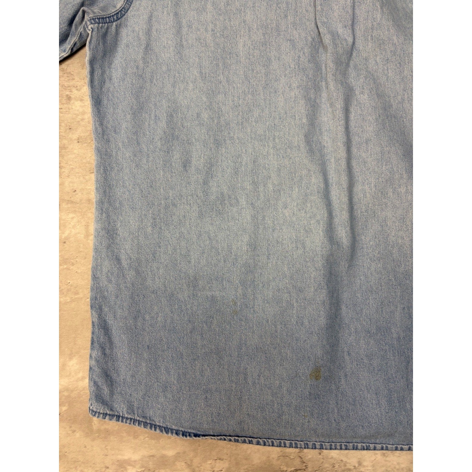Vintage Dickies Light Wash Denim Single Pocket Button Up Shirt Size XLT