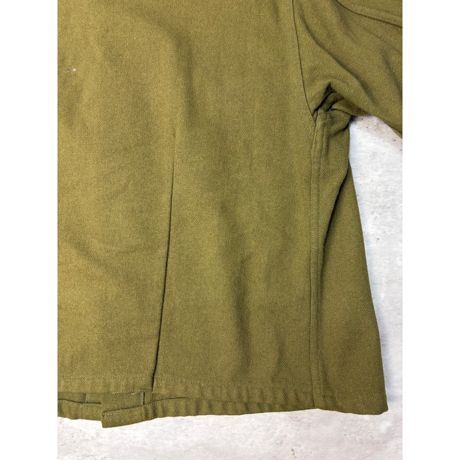 Vintage 1950s US Army OG 107 Patched Wool Field Button Up Shirt Size 2XL