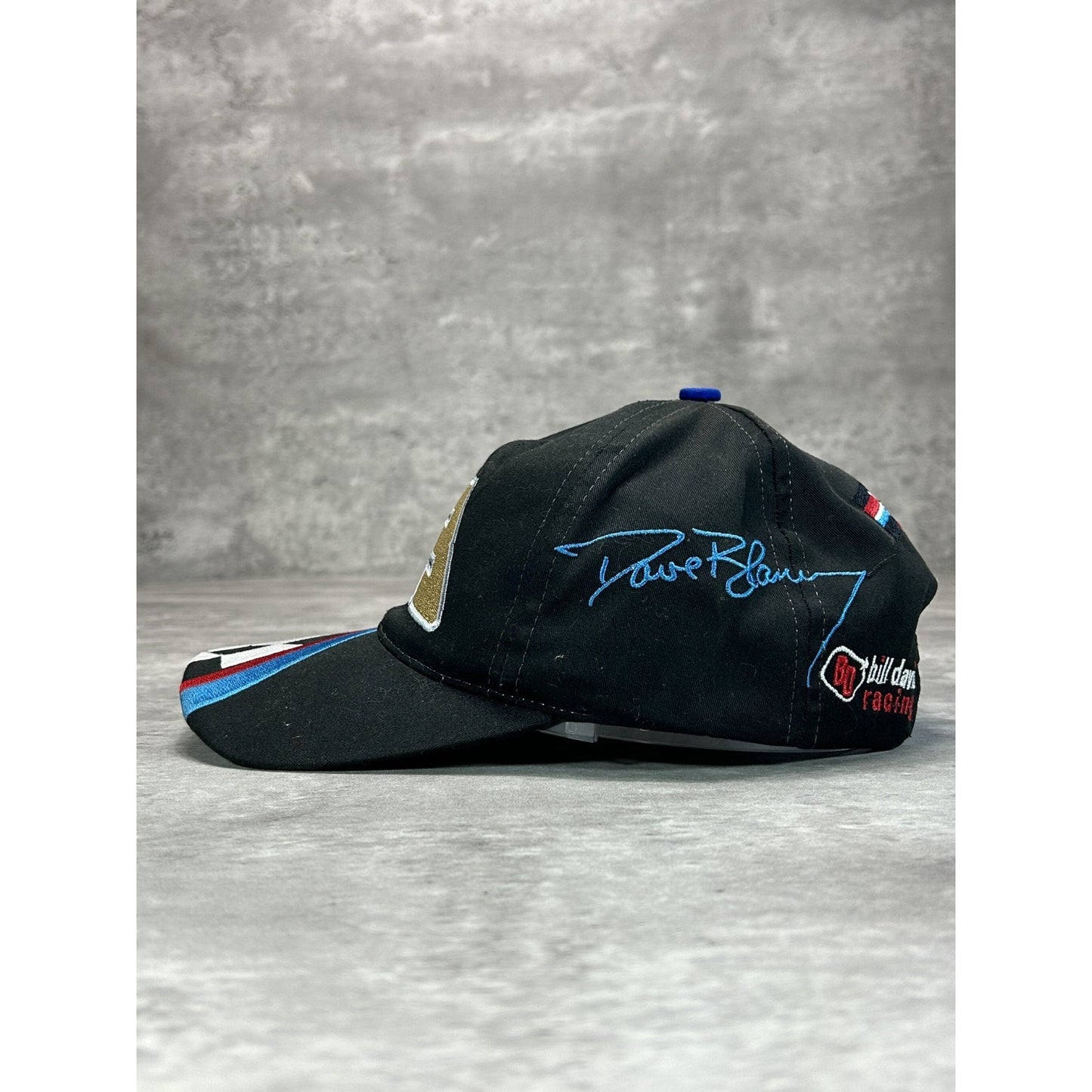 Vintage 90s Dave Blaney #93 Nascar Embroidered Flag Print Snapback Hat OSFA