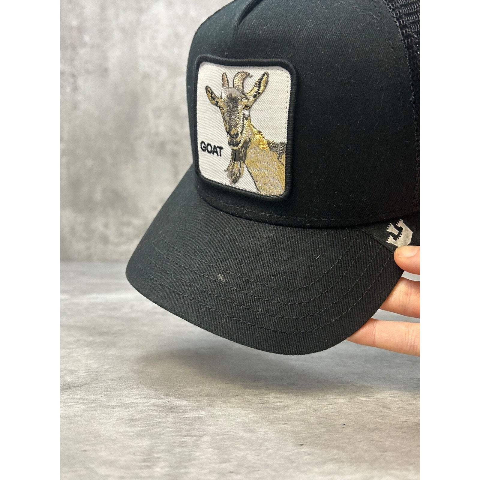Vintage 90s Goat Animal Graphic Embroidered Patch Trucker Snapback Hat OSFA
