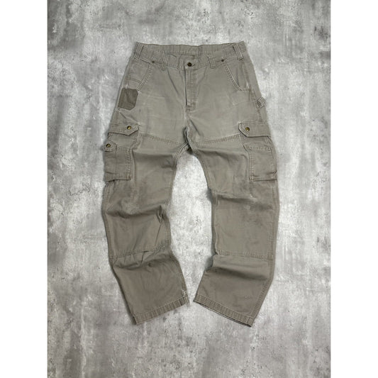 Vintage Carhartt Ripstop Canvas Workwear Carpenter Cargo Pants Size 35