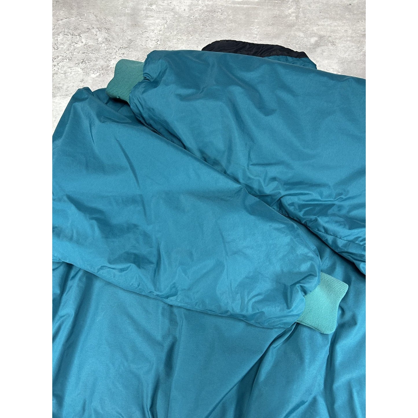 Vintage 90s Columbia Fleece Lined Nylon Full Zip Bomber Jacket Size Large Blue