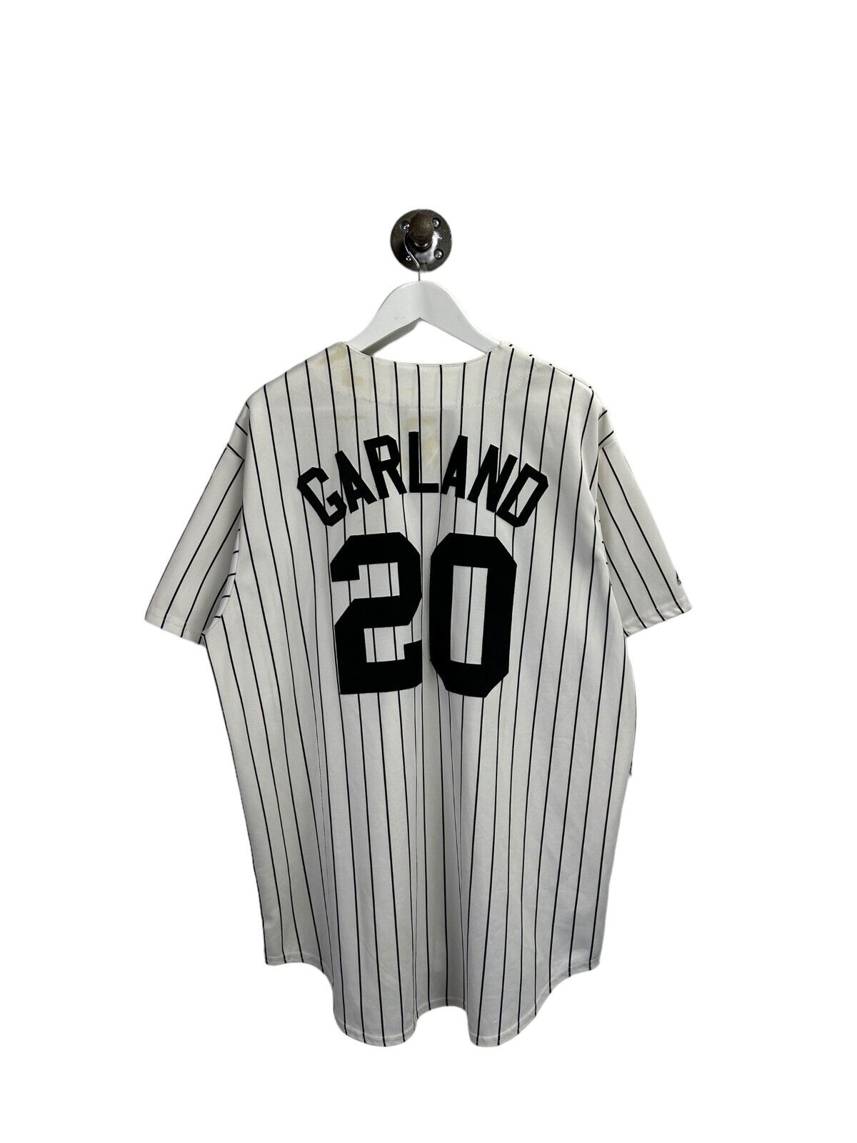 Vtg 90s Jon Garland #8 Chicago White Sox MLB Pinstripe Majestic Jersey Sz XL