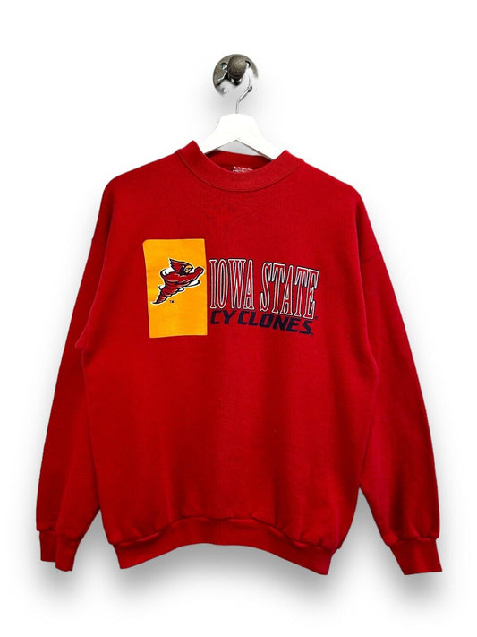 Vintage 90s Iowa State Cyclones NCAA Graphic Sweatshirt Size Large Red