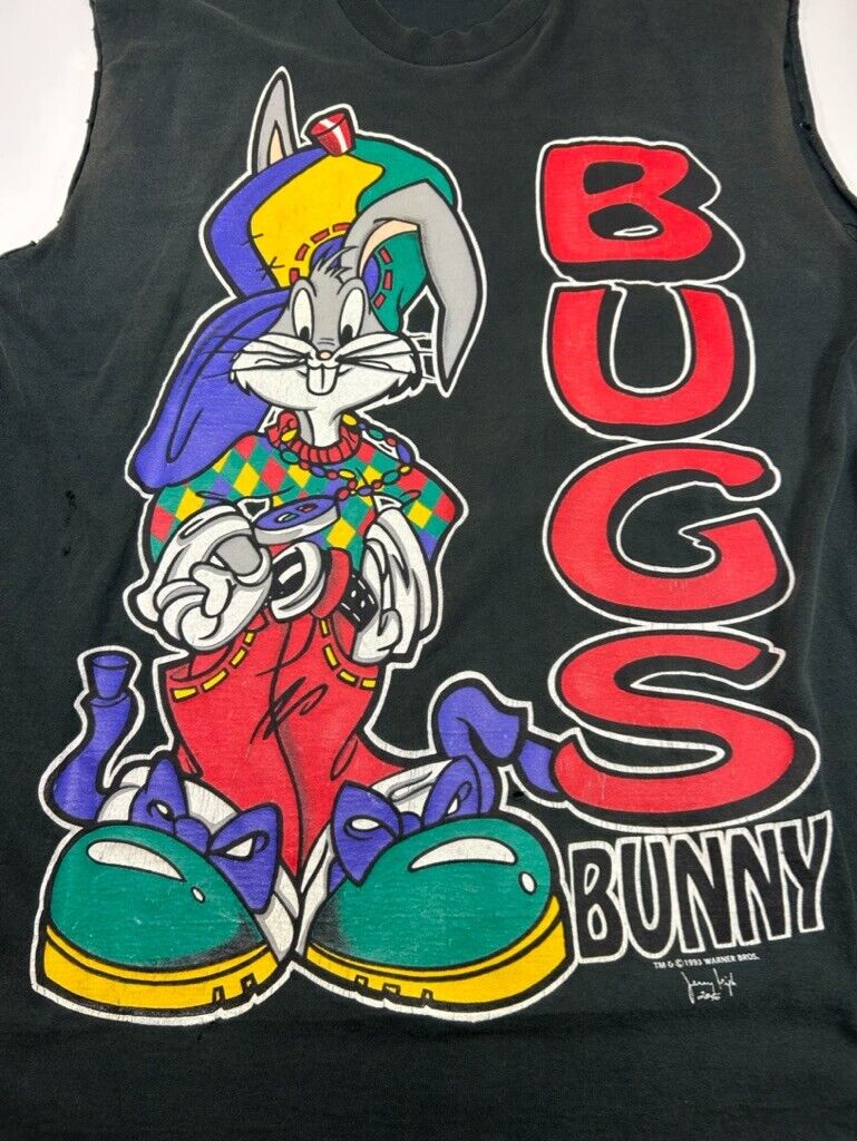 Vintage 1993 Bugs Bunny Looney Tunes Cartoon Graphic Sleeveless T-Shirt Size 2XL