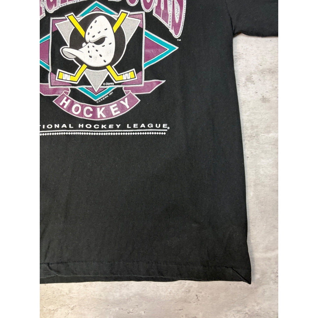 Vintage 1993 Anaheim Mighty Ducks NHL Big Logo Graphic T-Shirt Size XL