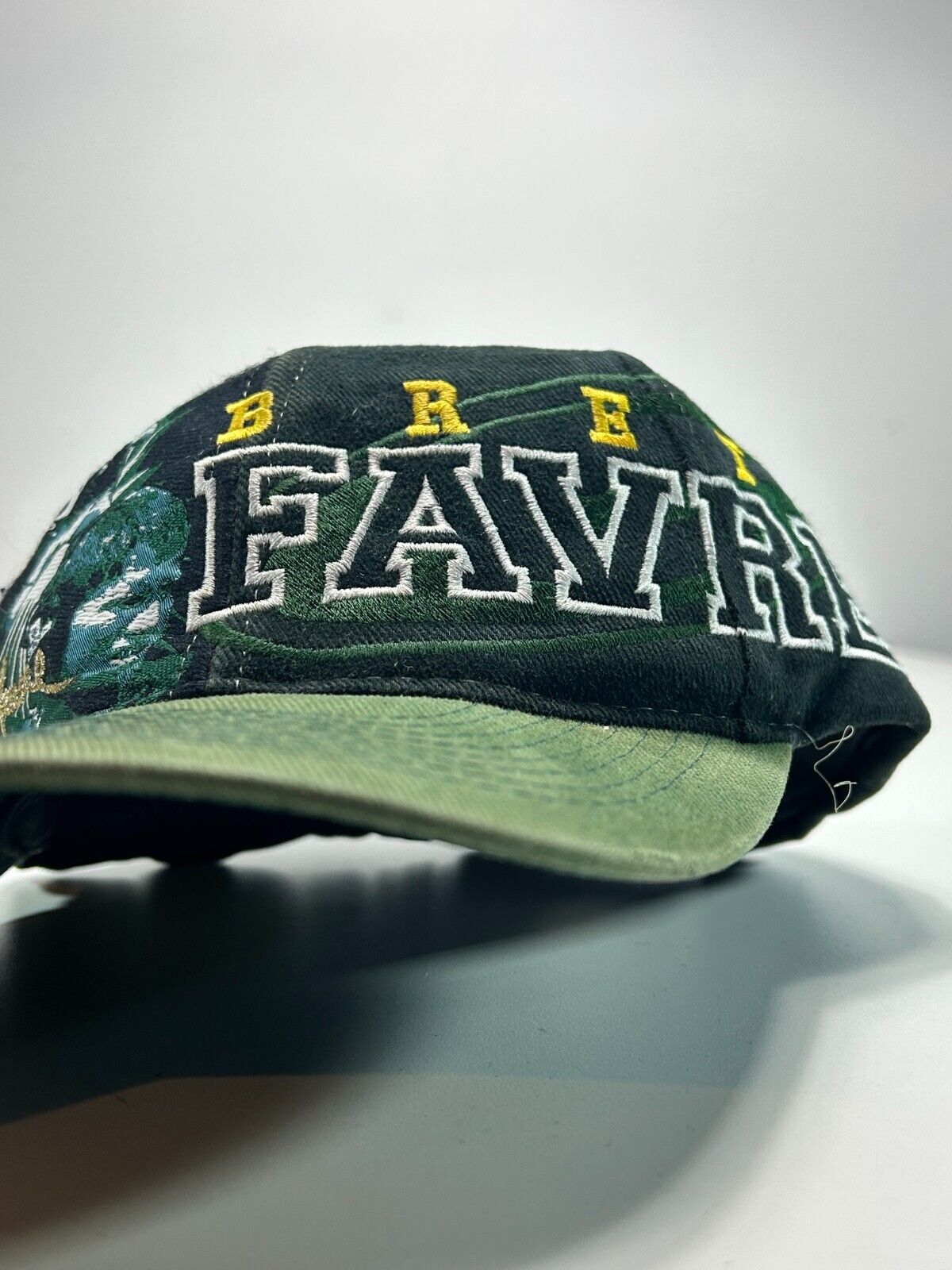 Vintage 90s Brett Favre #4 Green Bay Packers NFL Embroidered Snapback Hat OSFA