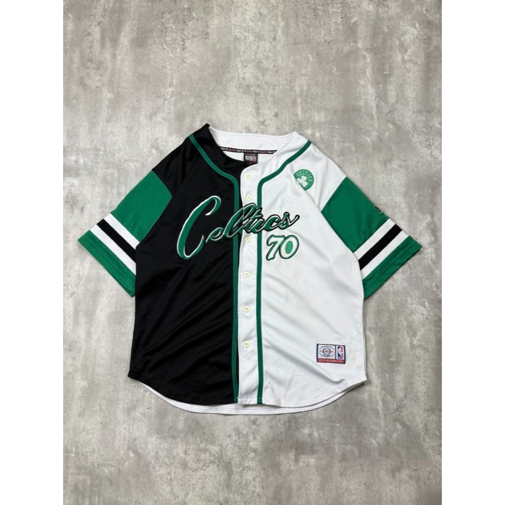 Vintage Boston Celtics #70 Embroidered Script Spellout Baseball Jersey Size XL