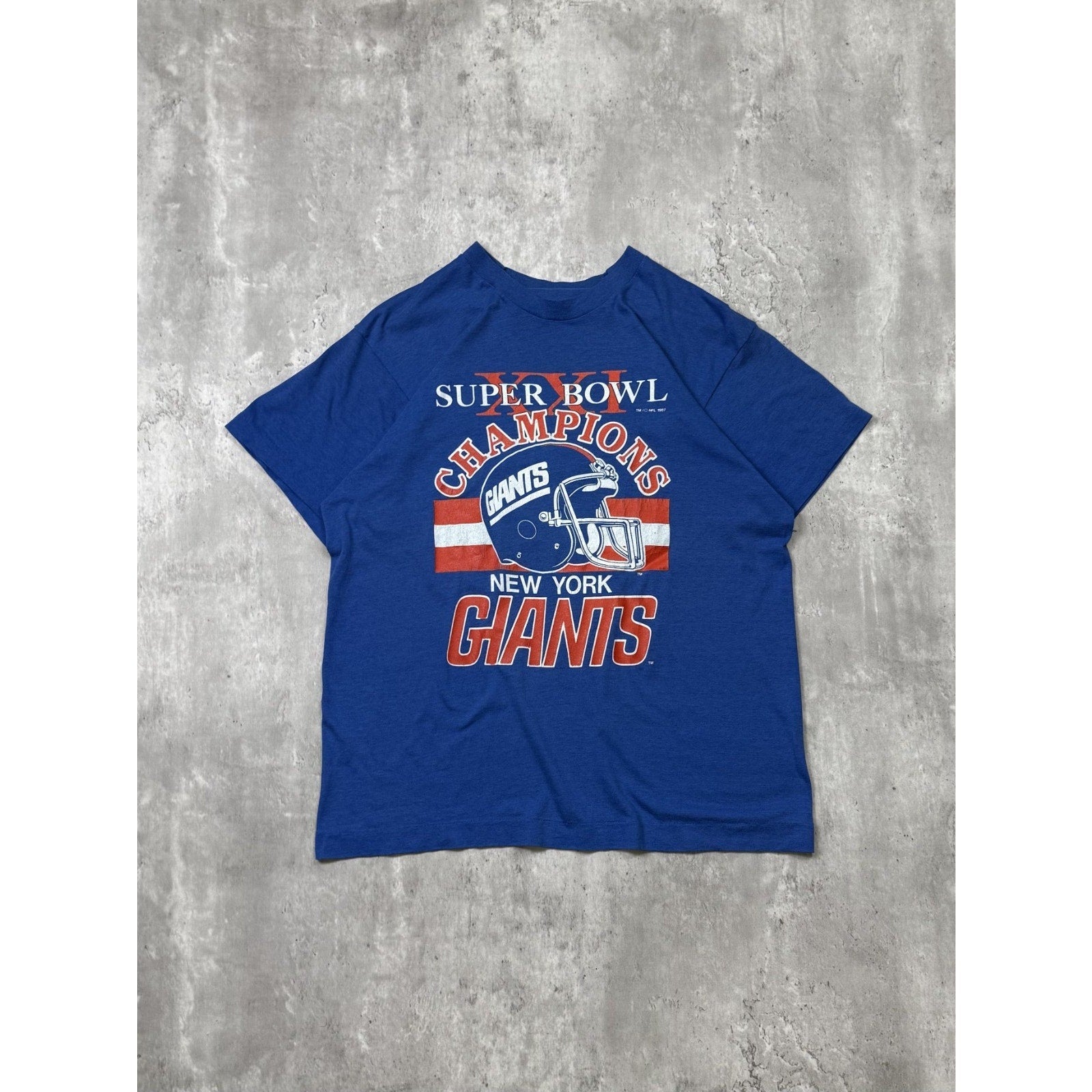 Vintage 1987 New York Giants NFL Super Bowl XXI Champs T-Shirt Size Large