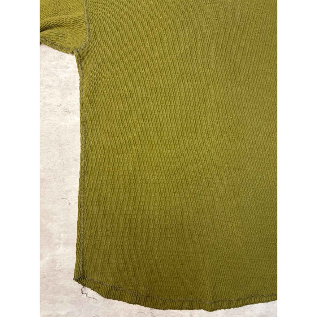 Vintage Green Thermal Long Sleeve T-Shirt Size Large
